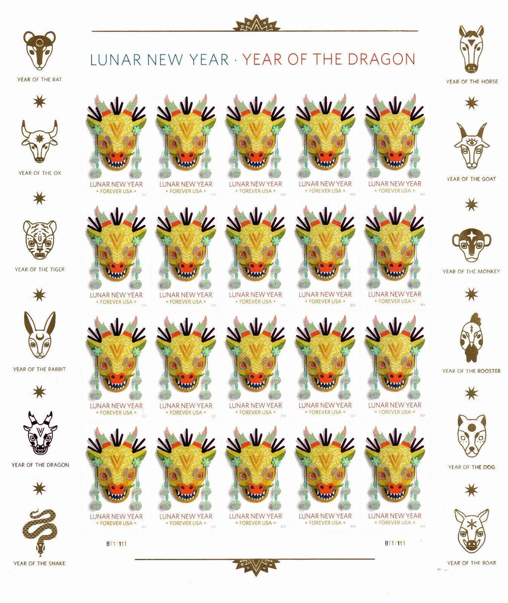 Year of the Dragon Stamp Celebrates Lunar New Year Forever First Class Postage Stamps