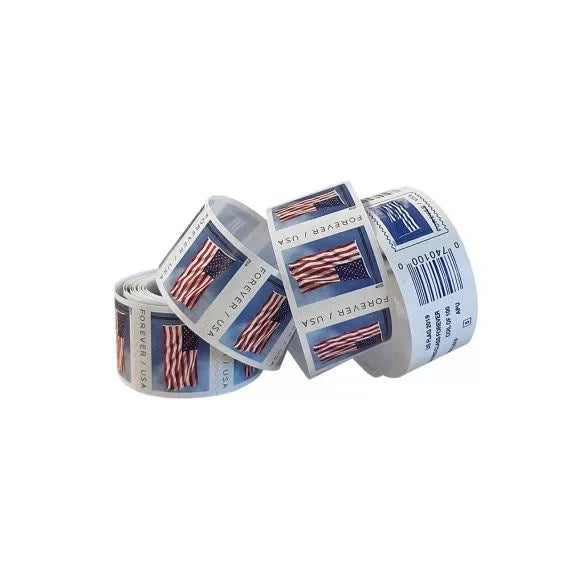 2019 U.S. Flag Forever Stamps – 100 Pcs Coil Roll (Self-Adhesive)