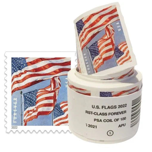 Limited Time Deal: $89.99 for 5 Rolls(500 Forever Stamps) – 2017/2018/2019/2022 Flag