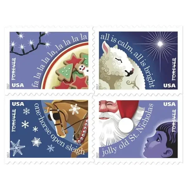 Christmas Carols Forever First Class Postage Stamps