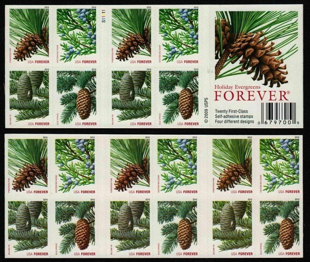 2010 Holiday Evergreens Forever First Class Forever Stamps