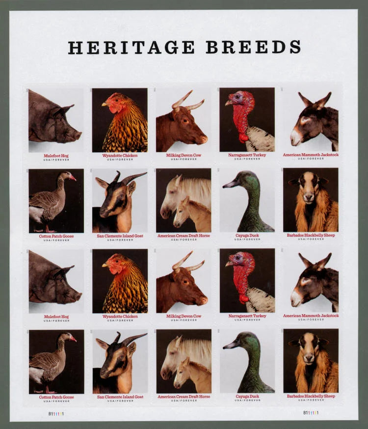 2021 Heritage Breeds Forever Stamps